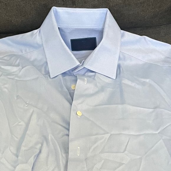 16.5 32/33 Long Sleeve Blue David Donahue Shirt - Picture 1 of 3
